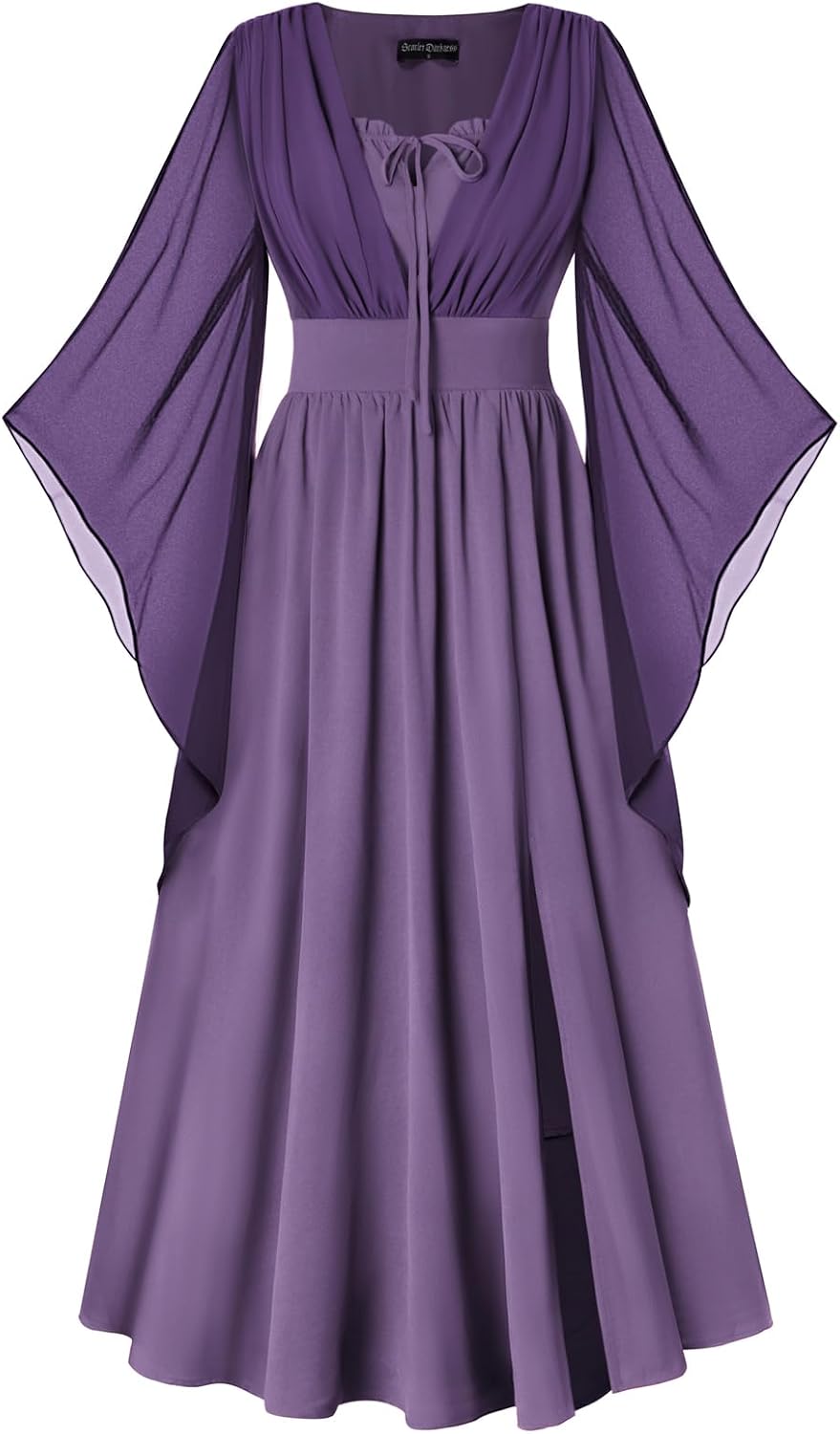 Scarlet Darkness Renaissance Costume Women Pirate Medieval Maxi Dress