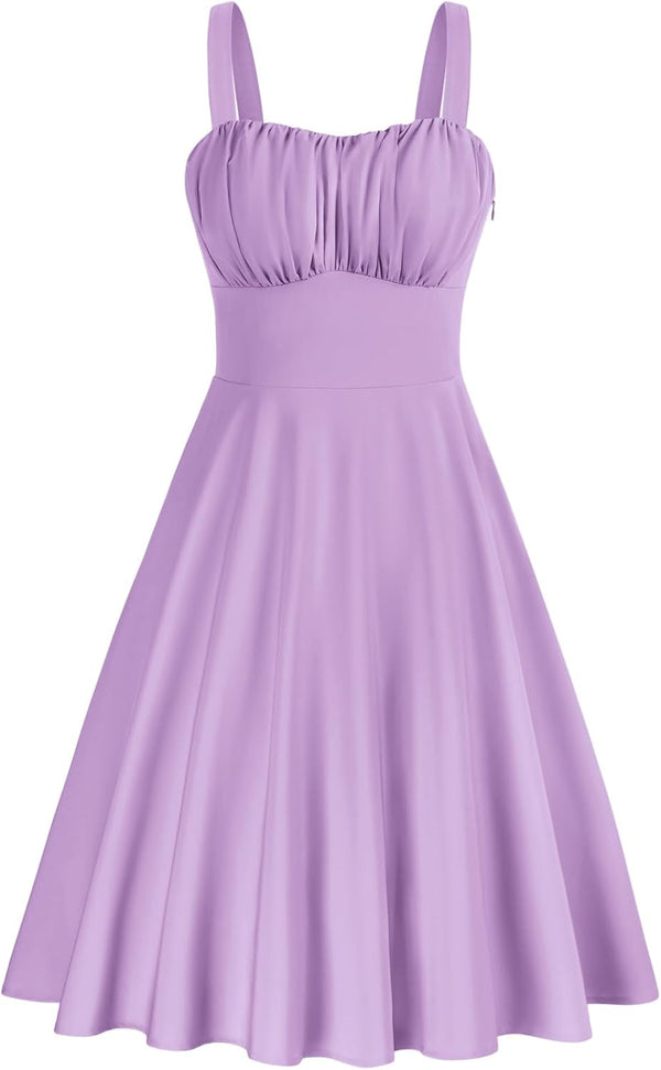 Belle Poque Womens Vintage A-line Midi Cocktail Party Dress