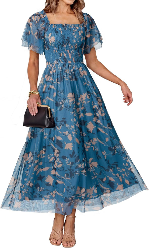 Simplee Womens Floral Maxi Dresses 2026 Summer Boho Wedding Guest Dress