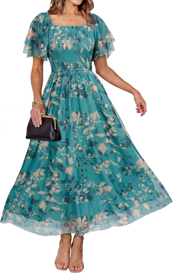 Simplee Womens Floral Maxi Dresses 2026 Summer Boho Wedding Guest Dress