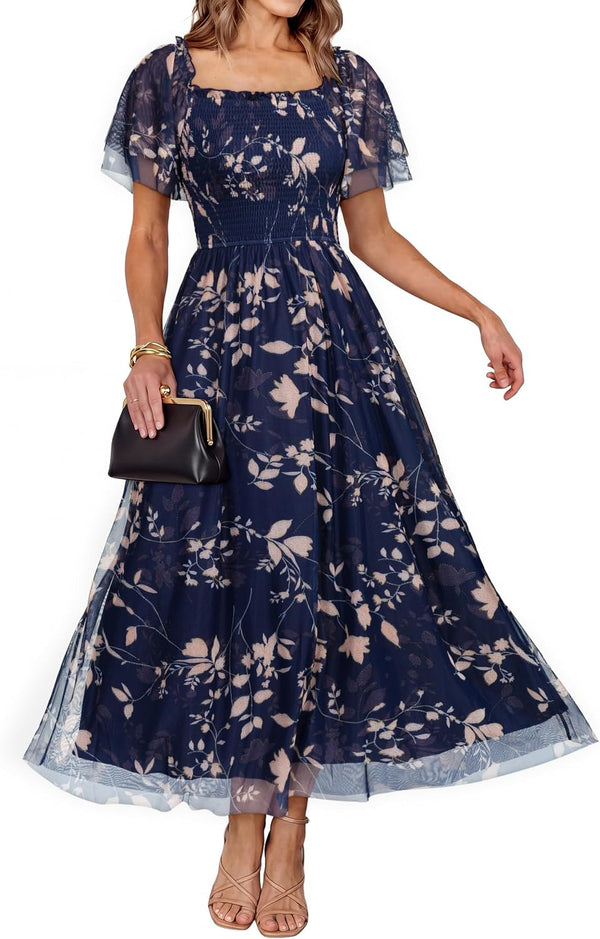 Simplee Womens Floral Maxi Dresses 2026 Summer Boho Wedding Guest Dress