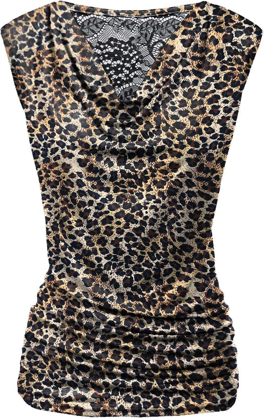 Zeagoo Tank Top for Women Trendy Going Out Tops Sleeveless Shirts Ruched Business Casual Basic Tunic Tops