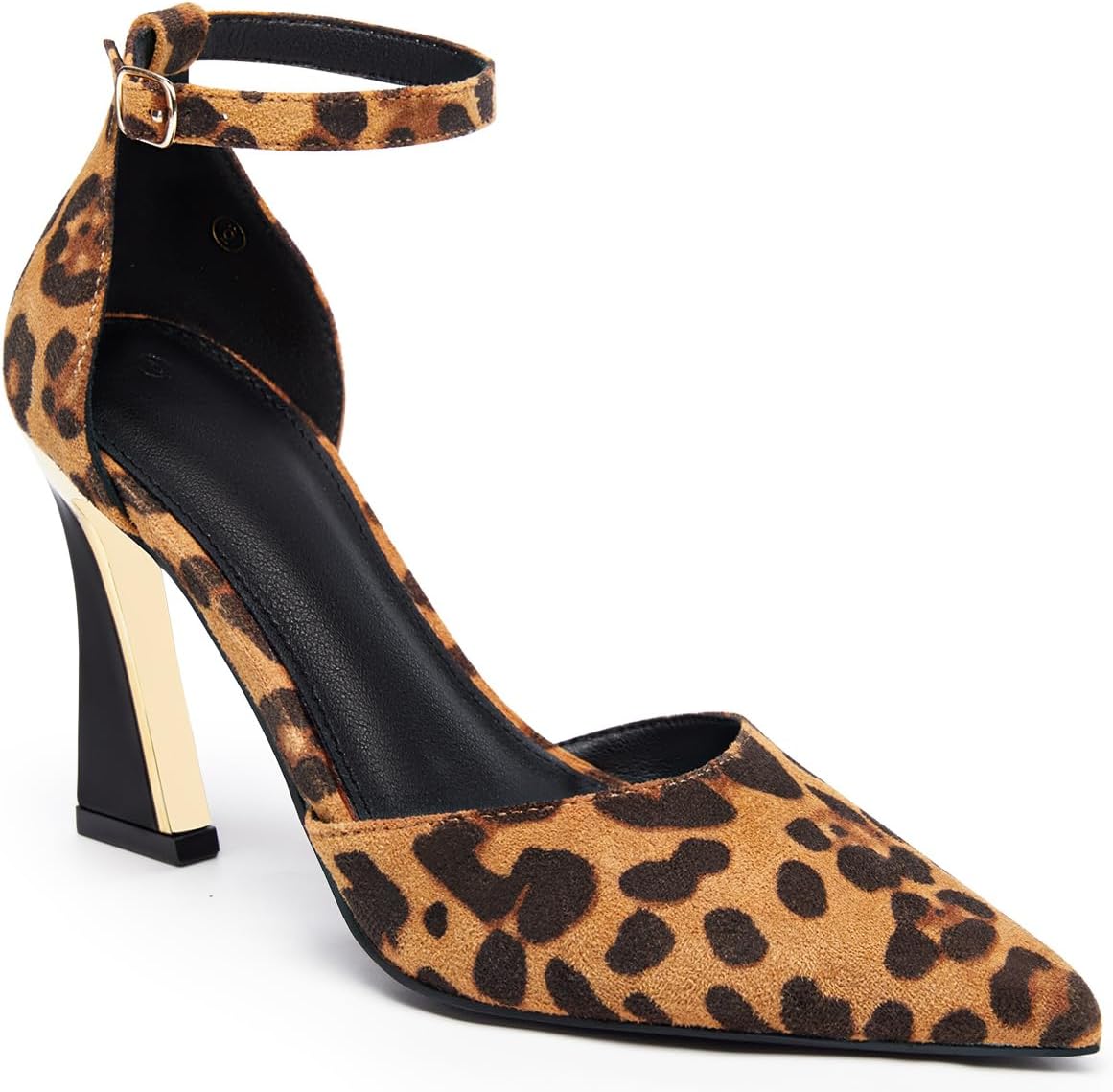 Womens Pumps Point Closed Toe High Heels Ankle Strap Heeled Sandals