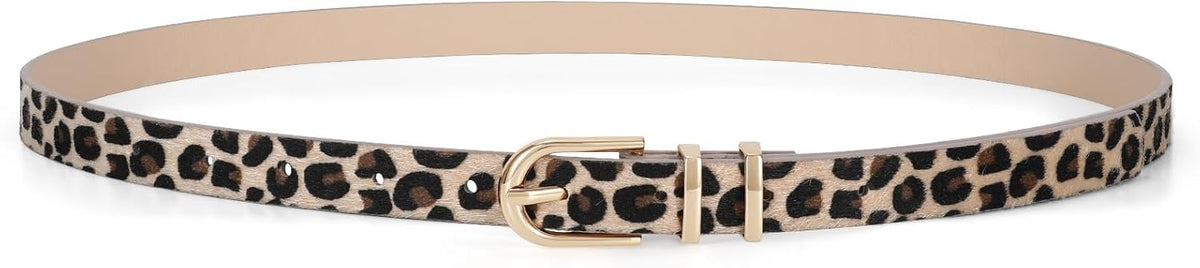Womens Skinny Leather Belt Ladies Thin Faux Leather Belt With