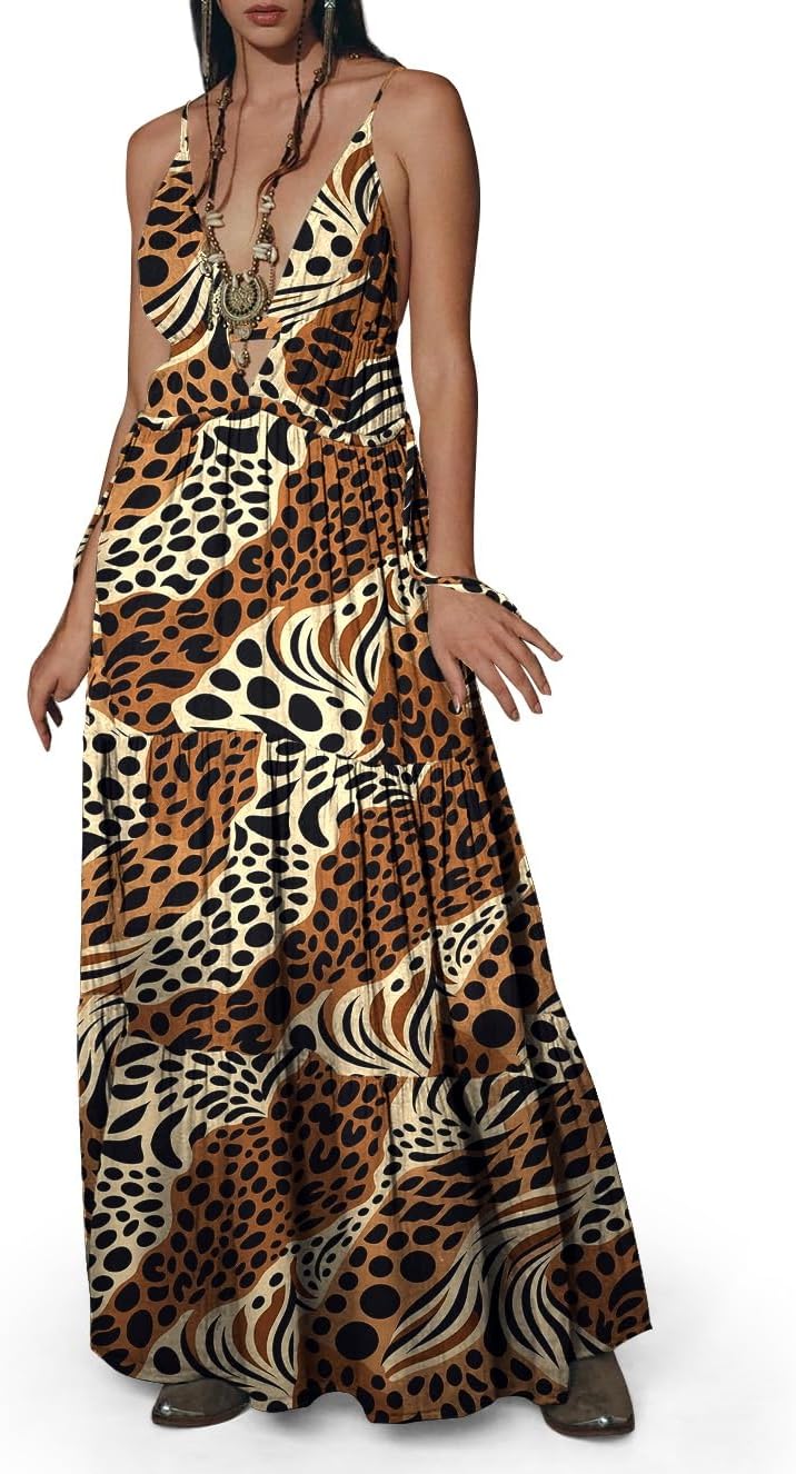 Womens Summer Sun Dresses Mystical Gothic Maxi Dress Casual Floral Witch Dress Date Dress Halloween Outfits
