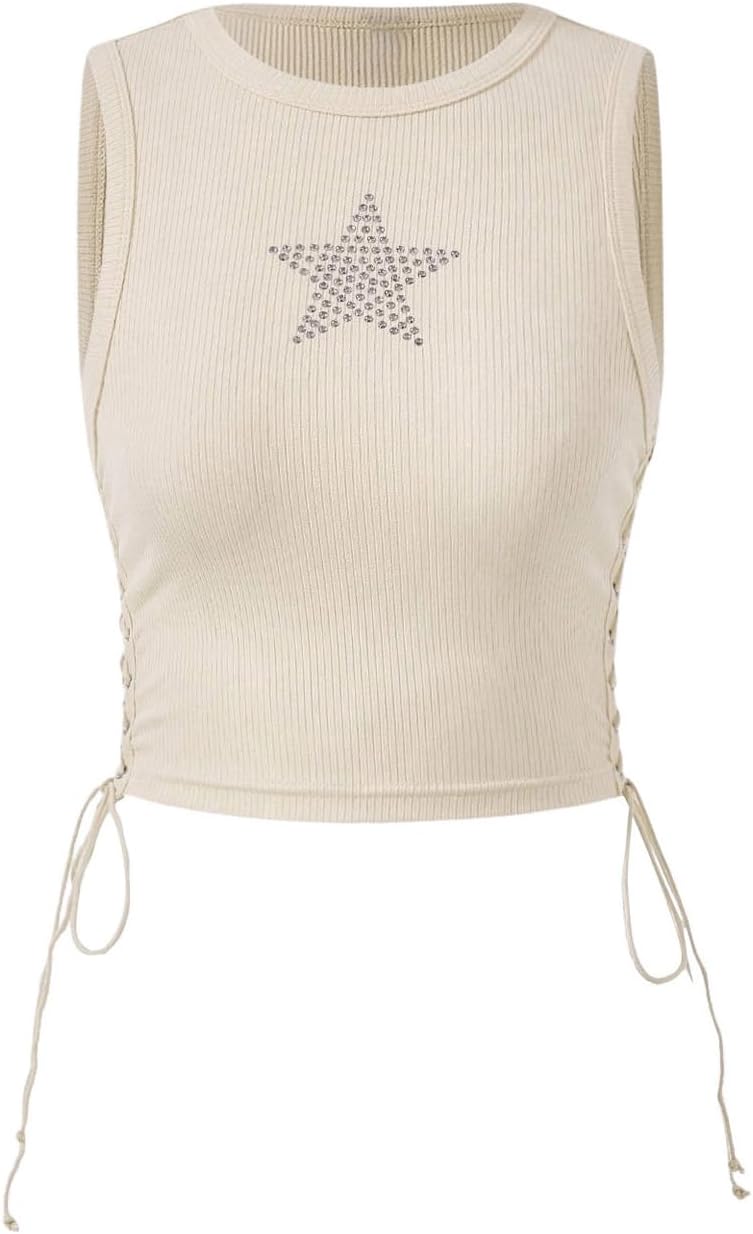 SOLY HUX Women's Tank Tops Y2K Summer Going Out Crop Top Concert Outfits