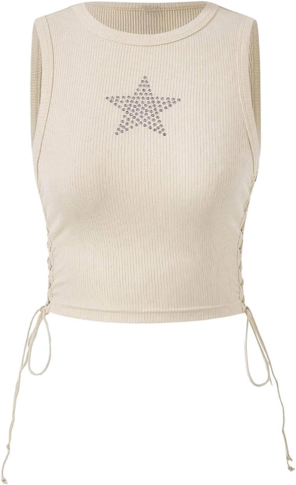 SOLY HUX Women's Tank Tops Y2K Summer Going Out Crop Top Concert Outfits