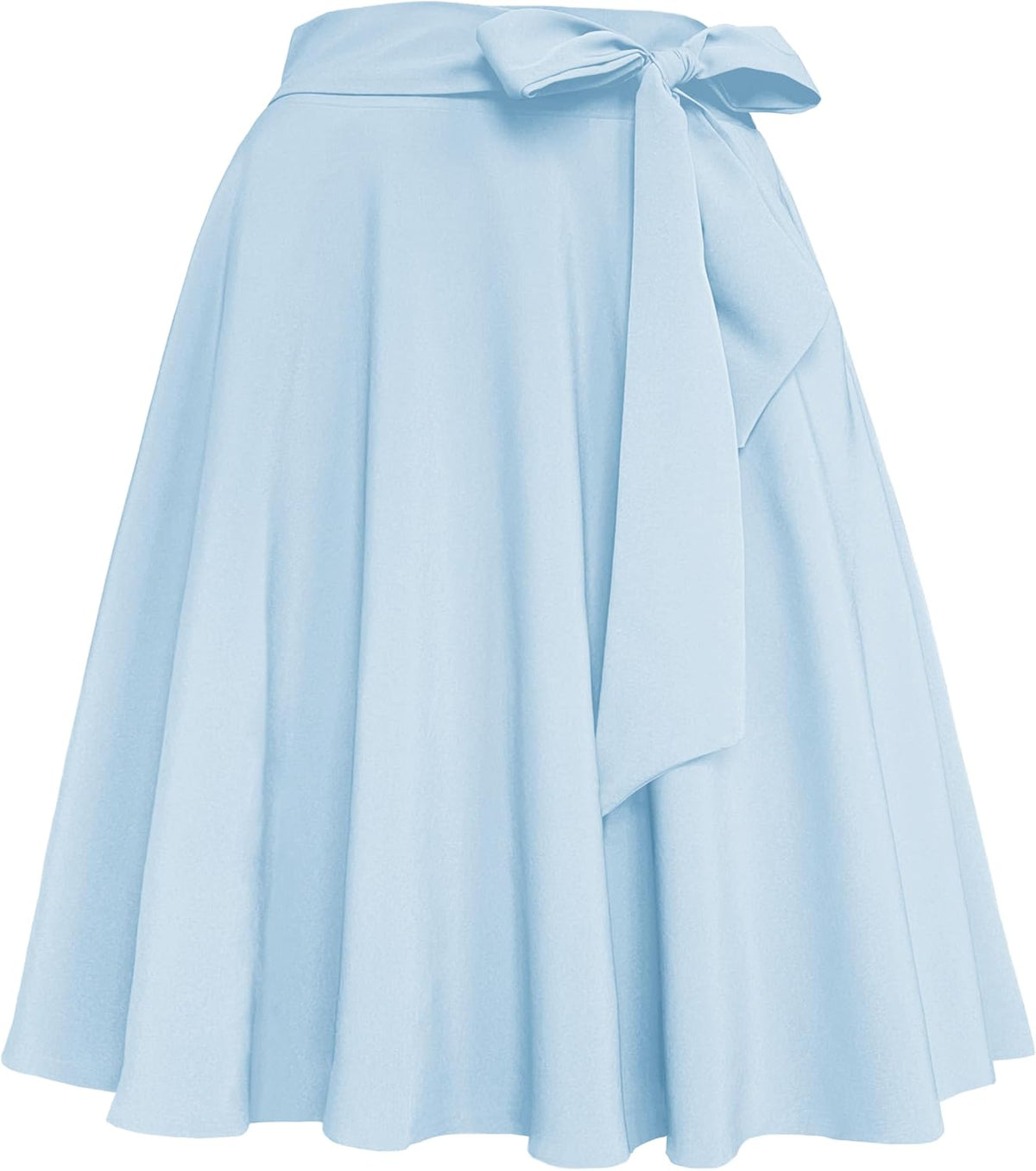Womens Vintage High Waist A-Line Skater Skirt Flared Midi Skirt with Pockets Main image