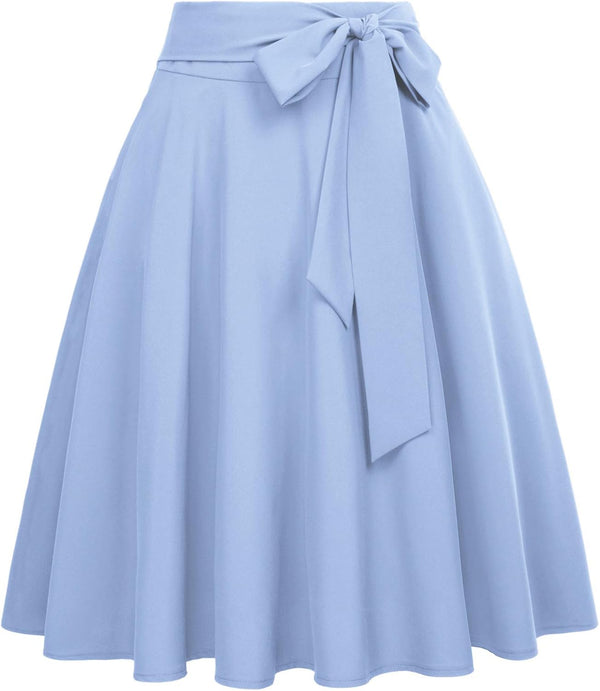 Belle Poque Women High Waisted A Line Skirt with Pockets