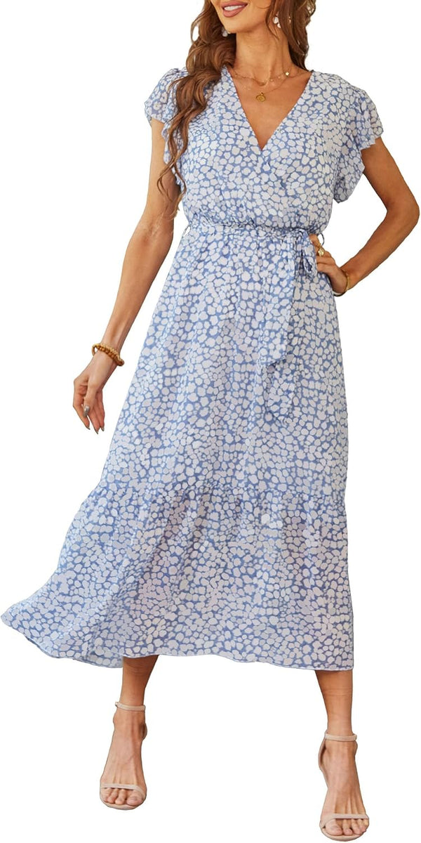 PRETTYGARDEN Women's Summer Floral Boho Maxi Dress