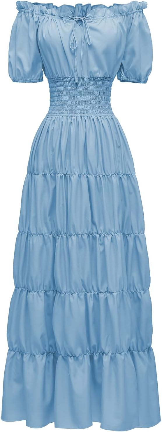 Abaowedding Renaissance Women Medieval Chemise Dress Pirate Peasant Top Irish Under Dress