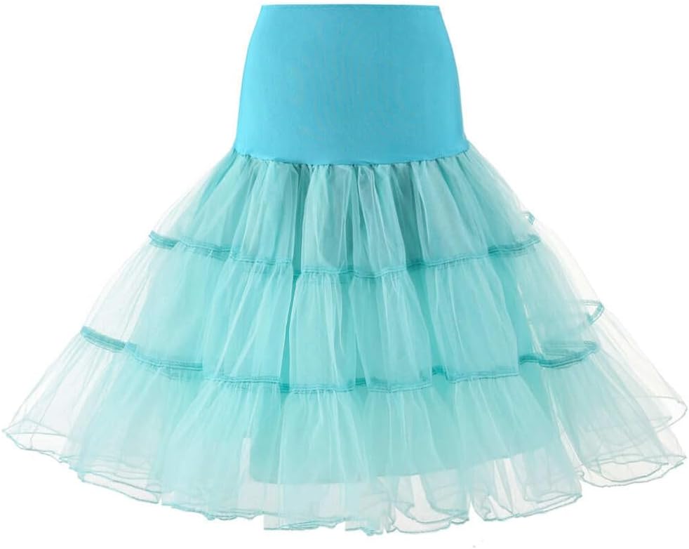 WOWBRIDAL Women's Vintage 50s Rockabilly Petticoat 25.59" Length Tutu Underskirt