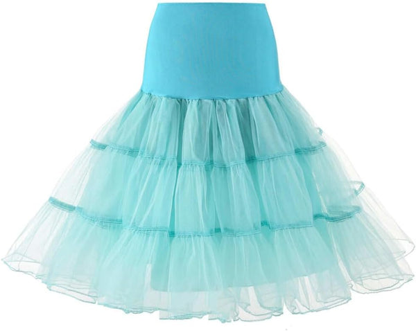 WOWBRIDAL Women's Vintage 50s Rockabilly Petticoat 25.59" Length Tutu Underskirt