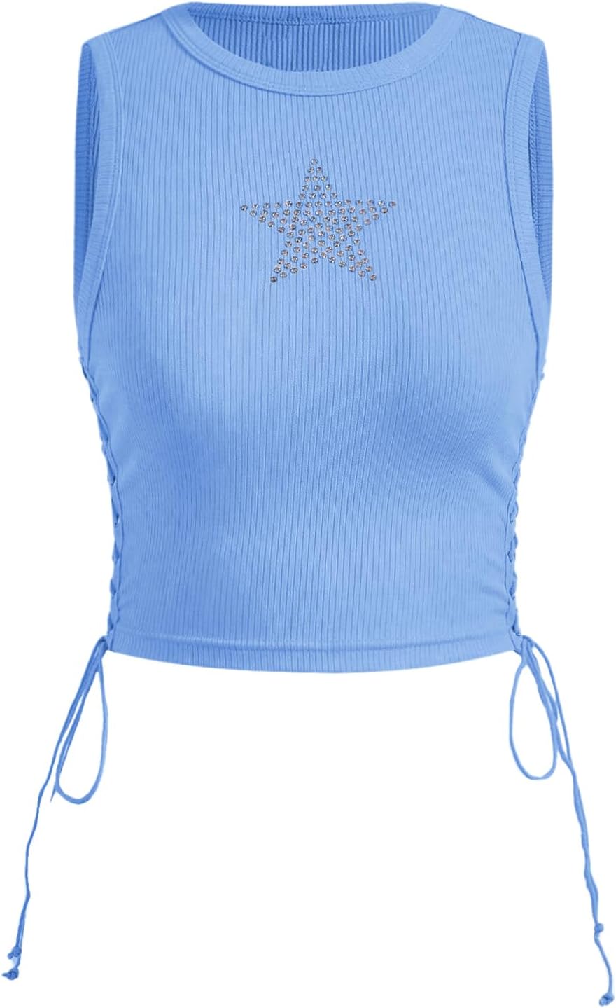 SOLY HUX Women's Tank Tops Y2K Summer Going Out Crop Top Concert Outfits
