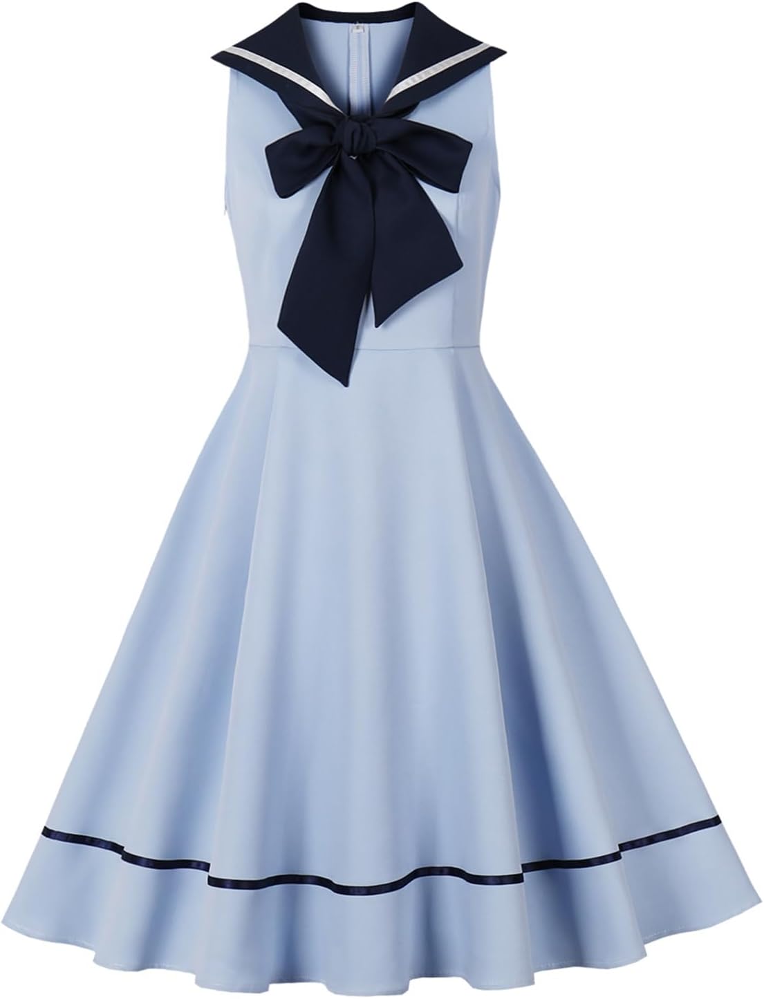 1950s Nautical Sailor Collar Swing Dress Main image