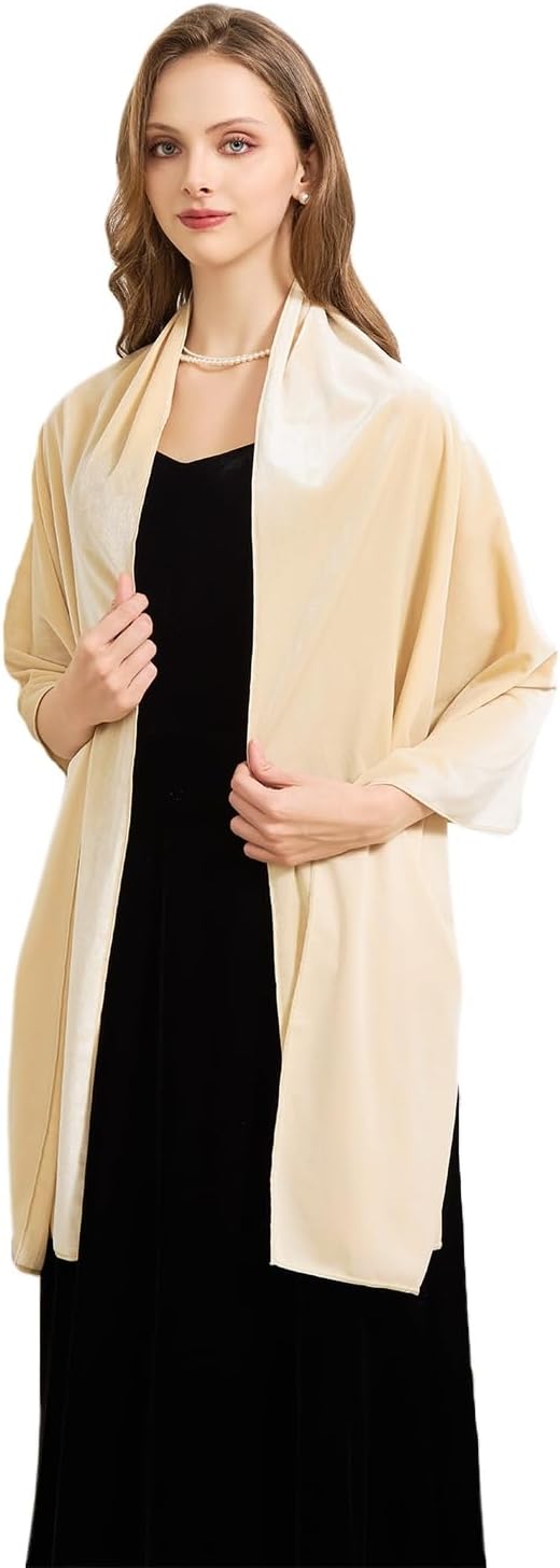 BRYCTSISEN Women Velvet Shawl and Wrap Scarf for Wedding Evening Bridesmaid