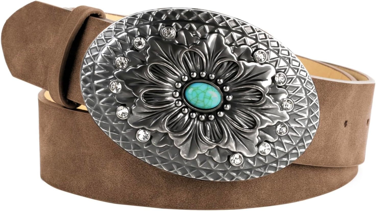 Scarlet Darkness Western Belt For Women Leather Cowgirl Belt With