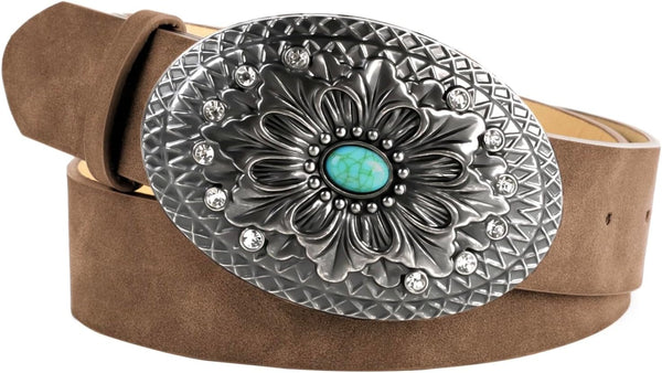 Scarlet Darkness Western Belt For Women Leather Cowgirl Belt With