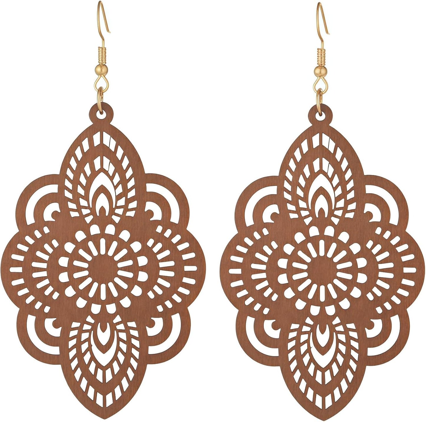 Black Filigree Hollow Lace Drop Earrings