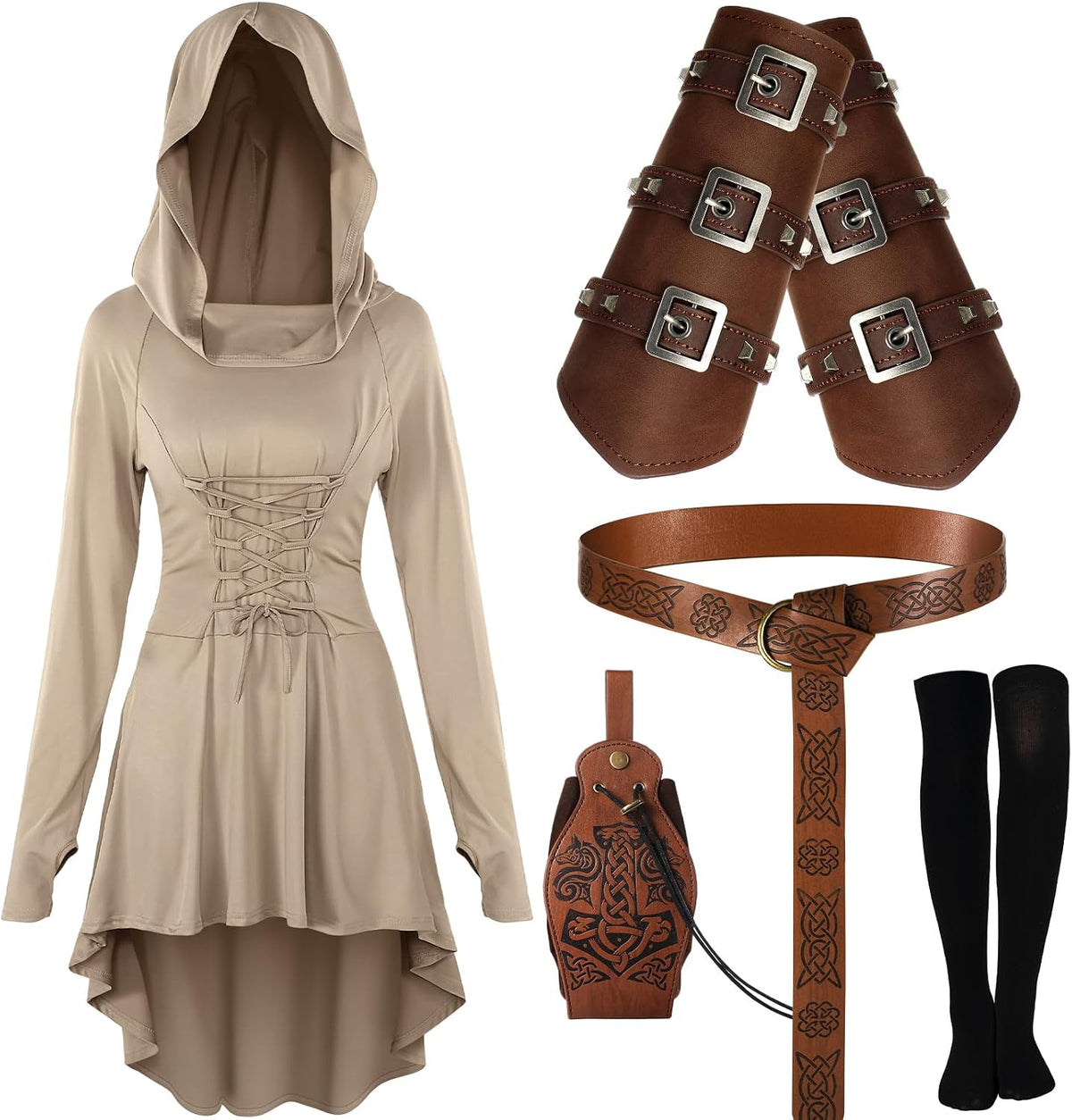Suhine 5pcs Halloween Renaissance Women Costume