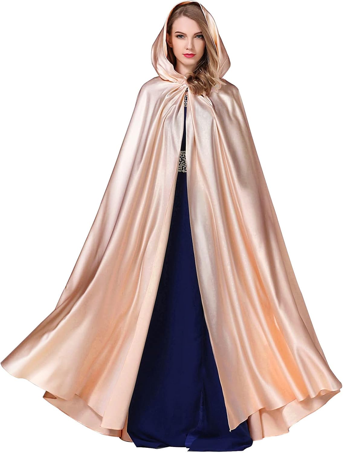 BEAUTELICATE Women's Wedding Hooded Cape Bridal Cloak Poncho Full Length