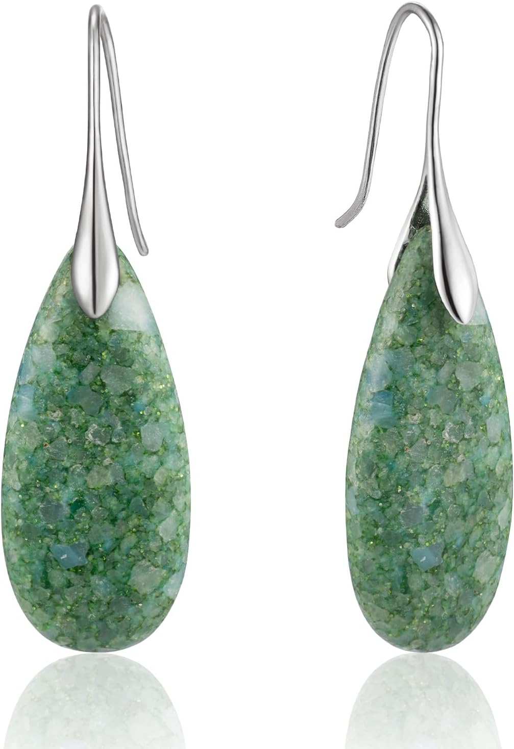 Stone Fishhook Dangle Drop Earrings