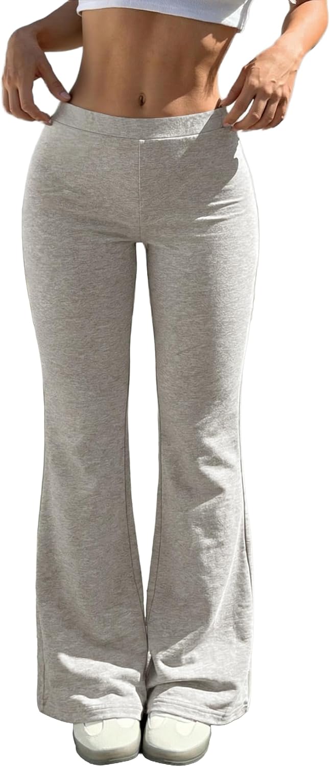 Womens Casual High Waist Flare Lounge Pants Stretchy Modal Bootcut