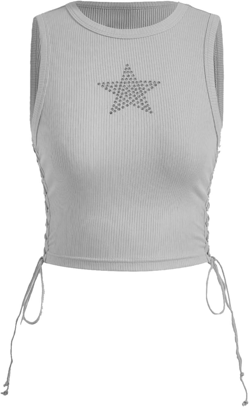 SOLY HUX Women's Tank Tops Y2K Summer Going Out Crop Top Concert Outfits