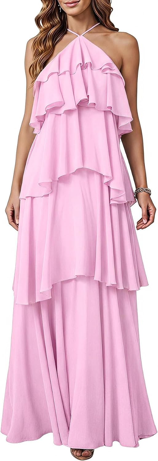 SOLY HUX Women's Wedding Guest Maxi Dress