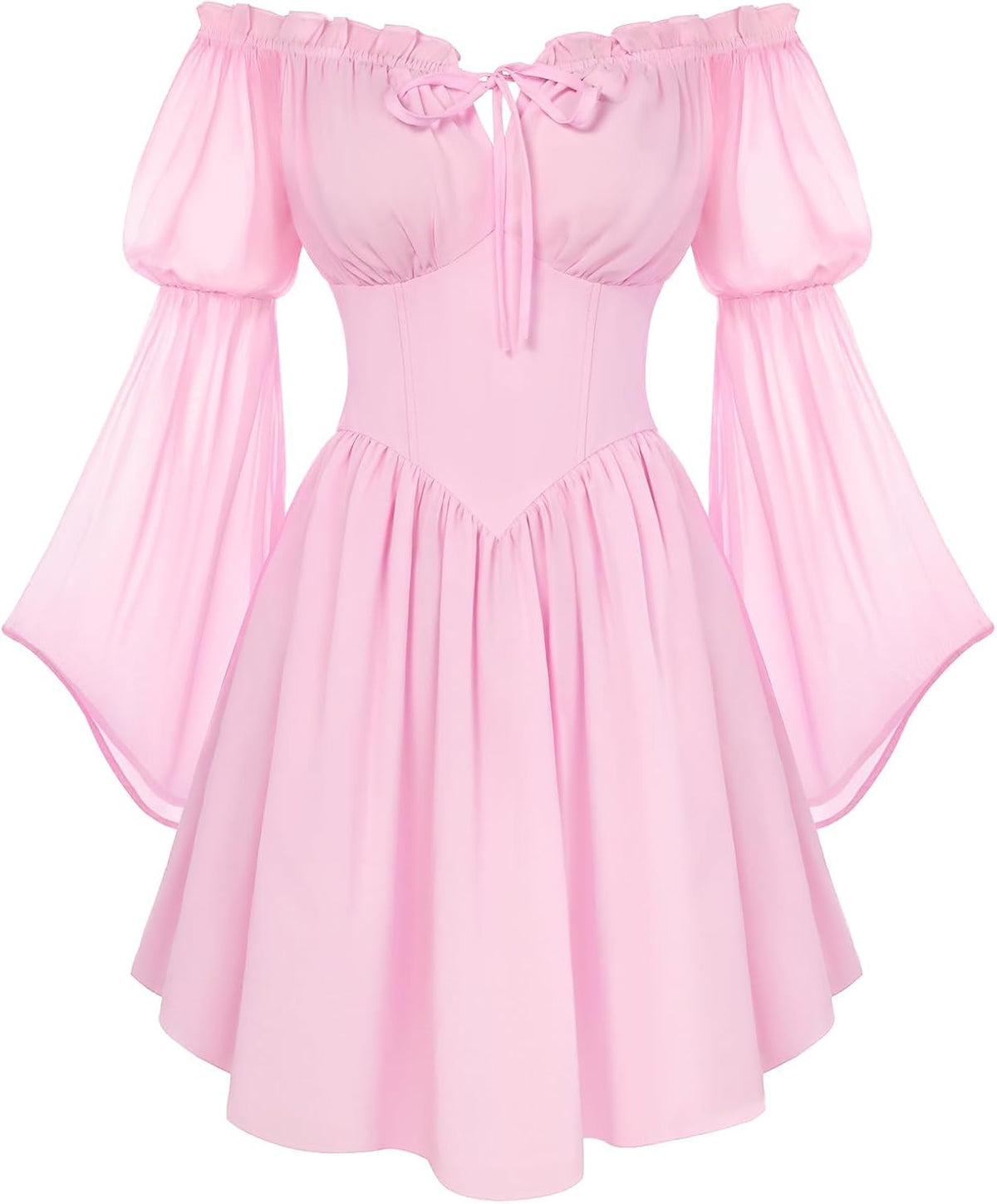 Scarlet Darkness Women's Renaissance Faire Fairy Witchy Dress with Pockets