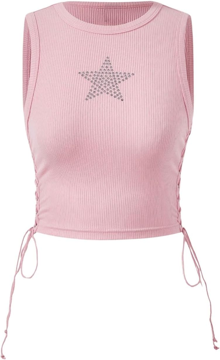 SOLY HUX Women's Tank Tops Y2K Summer Going Out Crop Top Concert Outfits