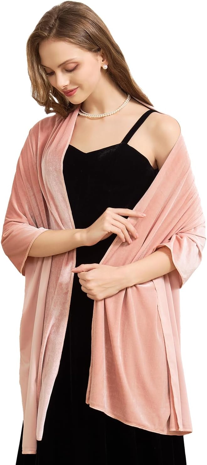 Huralona Women Velvet Shawl and Wrap Wedding Bridal Scarf for Evening Dress