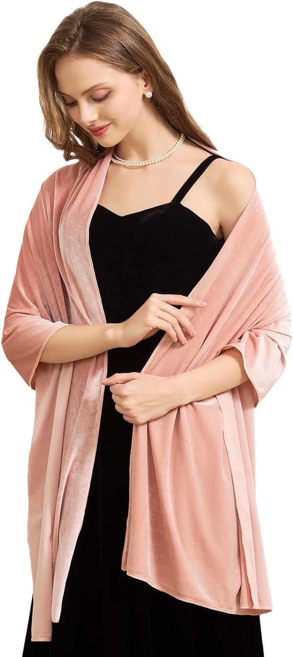 Huralona Women Velvet Shawl and Wrap Wedding Bridal Scarf for Evening Dress