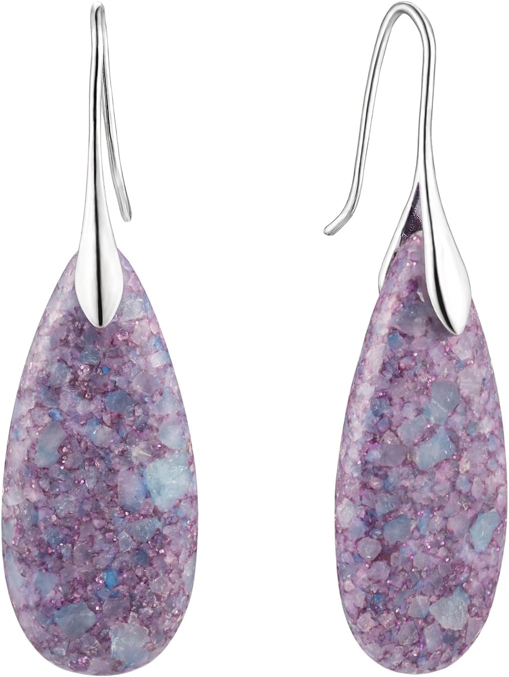 Stone Fishhook Dangle Drop Earrings