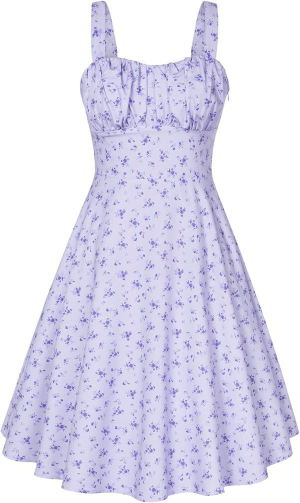 Belle Poque Womens Vintage A-line Midi Cocktail Party Dress