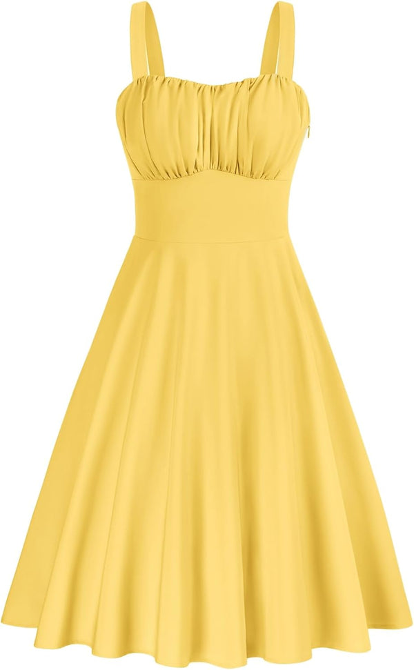 Belle Poque Womens Vintage A-line Midi Cocktail Party Dress