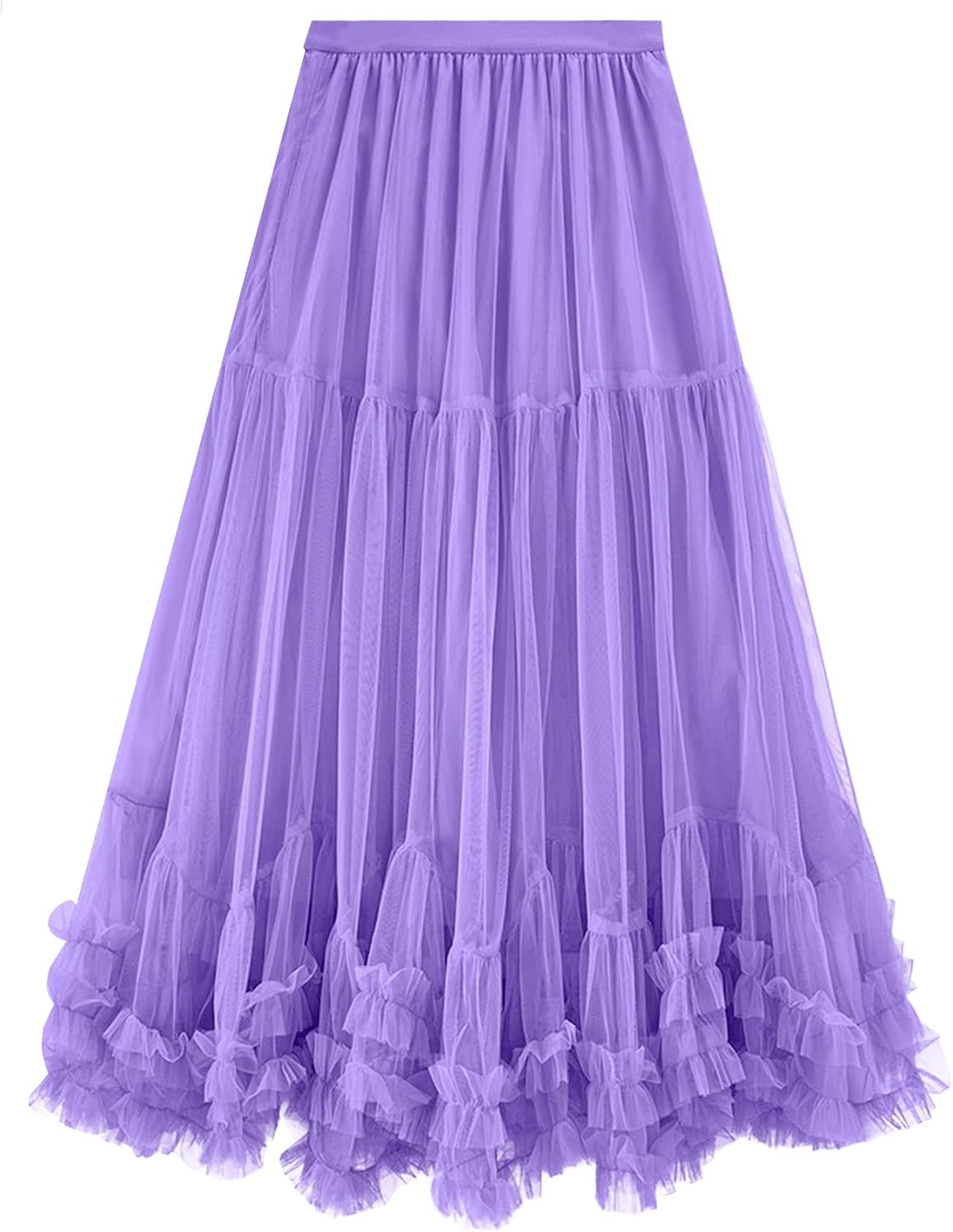 Women's Maxi Tulle Skirts Long Layered Mesh Tiered Fairy Skirt