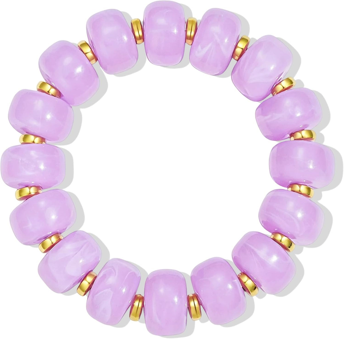 Bead Bracelet for Women Vibrant Color Resin Beads Bracelets Elastic Stretch Chunky Bracelet Boho Summer Beach Vacation Jewelry