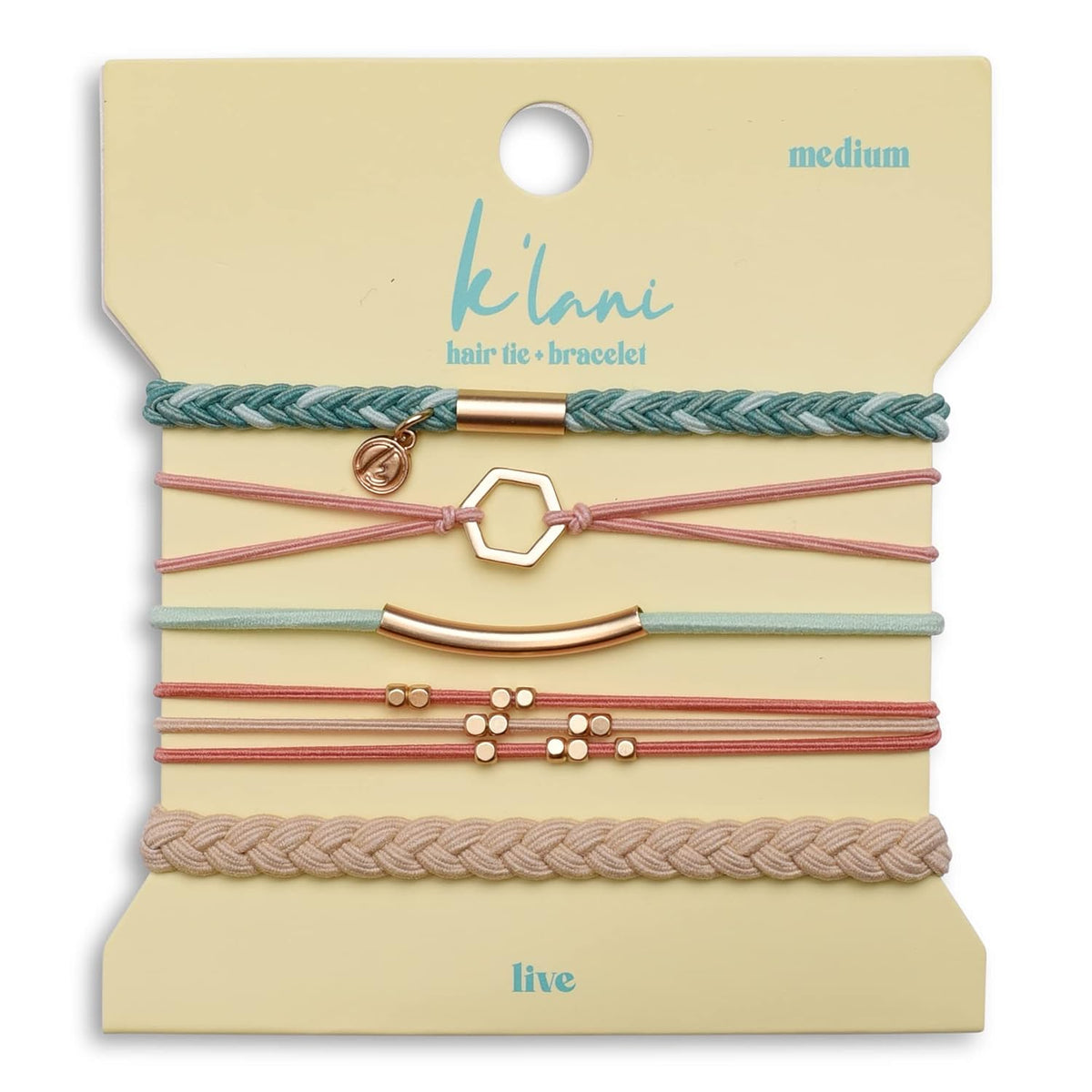 K'lani Inspire Hair Tie Bracelets - Elastic Ponytail Holder - Medium