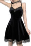 TSMNZMU Womens Gothic Velvet Dress Witchy Moon Charm Lolita Cami Dresses