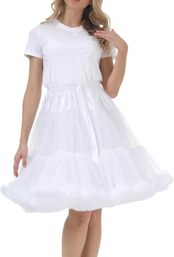 Women's High-Waist Mesh Tulle Petticoat Underskirt — Fluffy Ballet Tutu