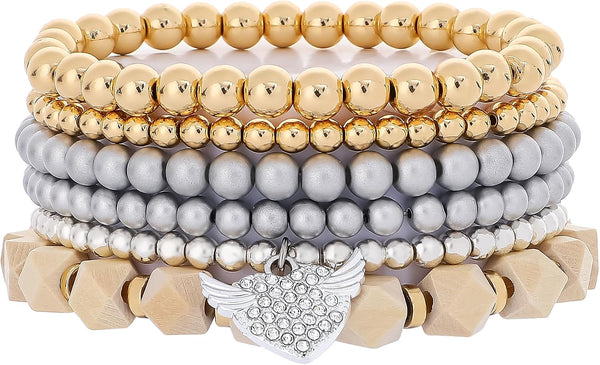 Boho Beaded Stretch Bracelets For Women Stackable Handmade Jewelry