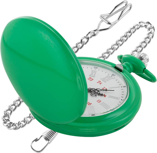 Smooth Cover Quartz Pocket Watch, Fashionable Roman Digital White Dial