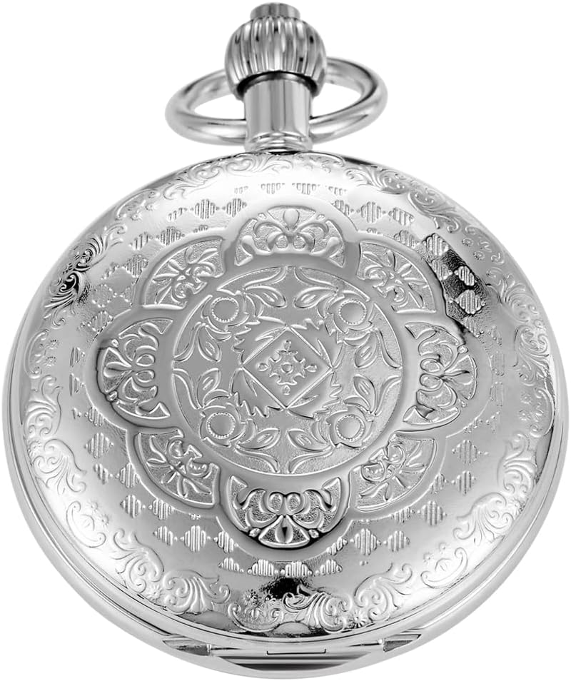 Men's Mechanical Pocket Watch with Chain, Vintage Full Copper Hand-Win