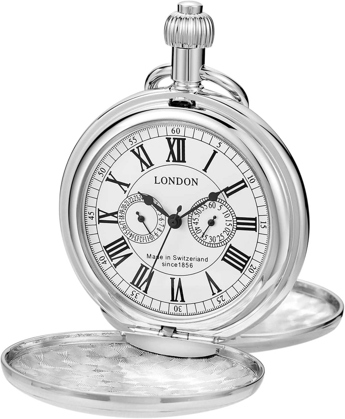 Men's Mechanical Pocket Watch with Chain, Vintage Full Copper Hand-Win