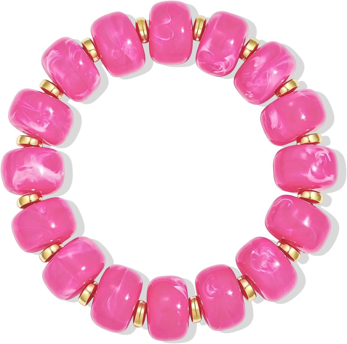 Bead Bracelet for Women Vibrant Color Resin Beads Bracelets Elastic Stretch Chunky Bracelet Boho Summer Beach Vacation Jewelry