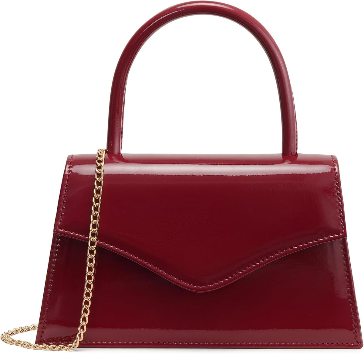 Patent Leather Top-Handle Evening Clutch