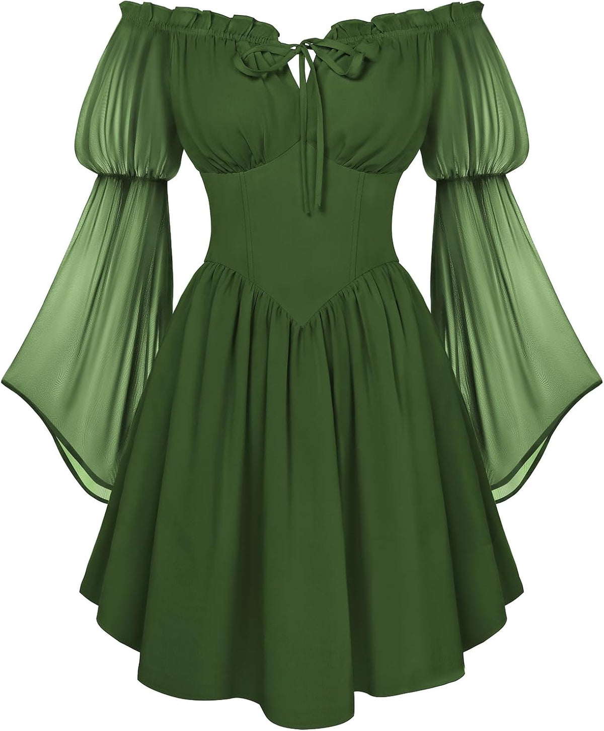 Scarlet Darkness Women's Renaissance Faire Fairy Witchy Dress with Pockets