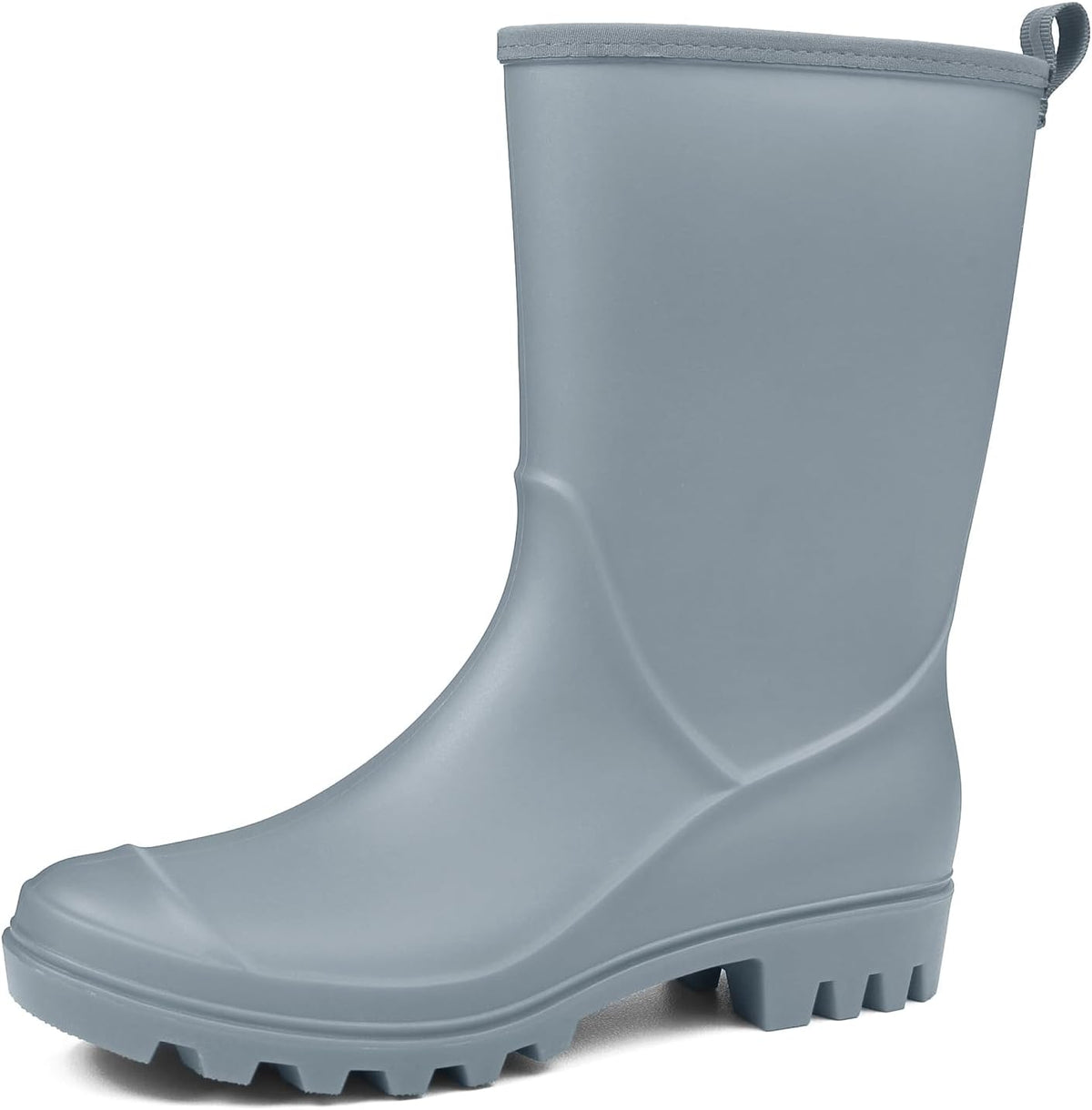 Women's Mid-calf Waterproof Rain Boots – Seamless Pvc With Anti-slip