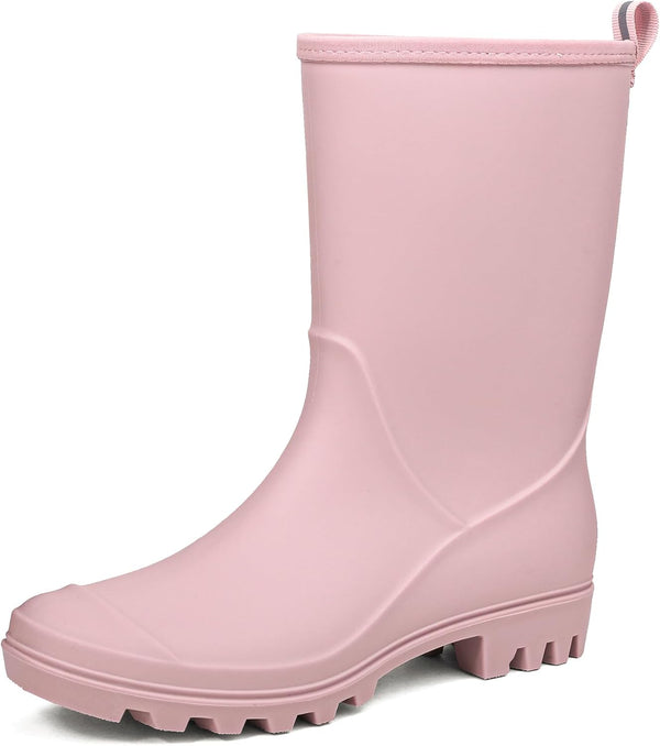 Women's Mid-calf Waterproof Rain Boots – Seamless Pvc With Anti-slip